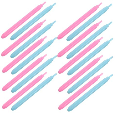 SHERCHPRY 20 Piezas Bolígrafo para Quilling de Papel Plástico, Juego 20 Agujas Ranuradas, Colores Rosa Claro y Azul Claro, Herramienta para Manualidades Diy, Rizado Fácil para Tarjetas y