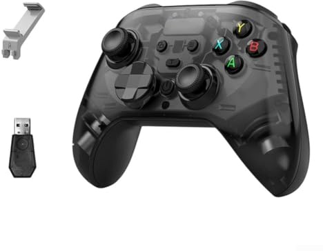 Controller di gioco wireless con joystick effetto Hall, gamepad per Switch/PS4/PC/cellulare, design ergonomico in ABS, bianco (nero)