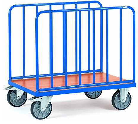 Fetra Transportgeräte mttgh2573 F 503 Wagen Transport mit seitlichen Mesh, 2 Blenden Lüftungsgitter, 200 mm Rollen Durchmesser, 1200 mm x 800 mm Plattform