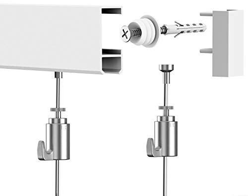 Bilderschienen Galerieschienen Bilderleiste Set 4m Premium Pro 4 Meter weiß