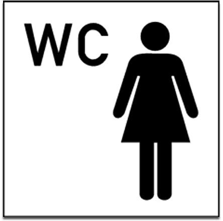LEMAX® Aufkleber WC-Schild, WC + Piktogramm Damen Folie selbstklebend 300x300mm