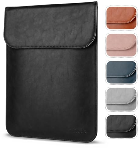 Allinside 15–16 Zoll Laptop-Hülle für MacBook Pro 16 2021-2026 (M1–M5, A2481, A2991, A3403, A3186, A3428), MacBook Pro 15 2016–2019 (A1707, A1990), Wasserabweisende Schutzhülle aus PU-Leder, Schwarz