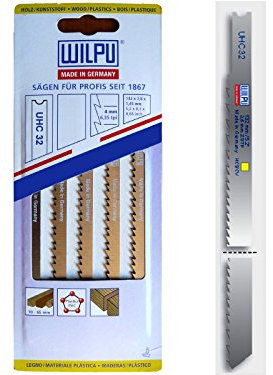 5St U-Schaft UHC32 Holz Stichsägeblätter lang auch für Trenn-Biber als Laminatschneider geeignet