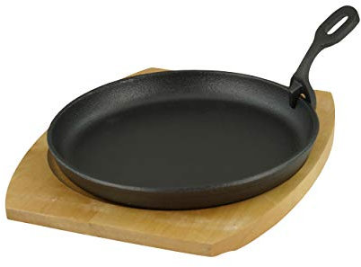 GVK ECO Servierpfanne mit Holzuntersetzer Ø 22cm, Gusseisen 1 Stück im Set