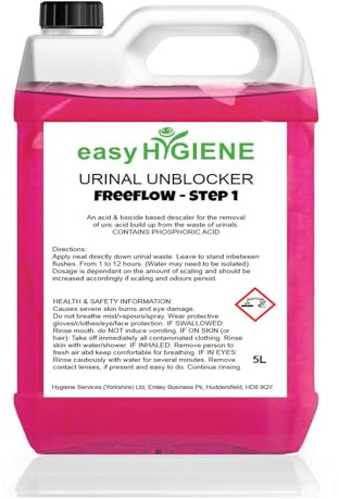 5L 1x5L URINAL FreeFLOW Descaler Cleaner for URIC ACID scale build up limescale