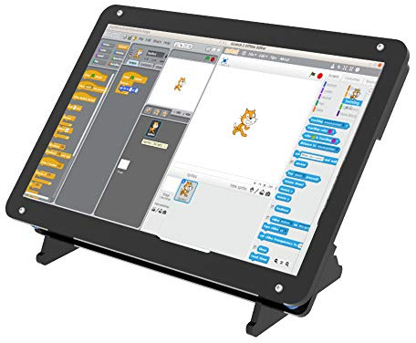 Tragbarer Monitor mit Acrylgehäuse 7-Zoll-Bildschirm - kapazitives IPS-Display 1024 x 600 - Kompatibel mit Raspberry Pi 4, Win10 IOT und Laptops - einstellbarer Winkel (Touch-Funktion), SVGA Wide
