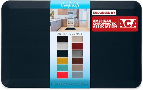 ComfiLife Anti Müdigkeit Bodenmatte,3/4 Zoll Dicke Perfekte Küchenmatte Stehtischunterlage,Komfort zu Hause, Büro, Garage,Langlebig,Schmutzabweisend,Rutschfeste Unterseite (50.8x81.3 cm, Marineblau)