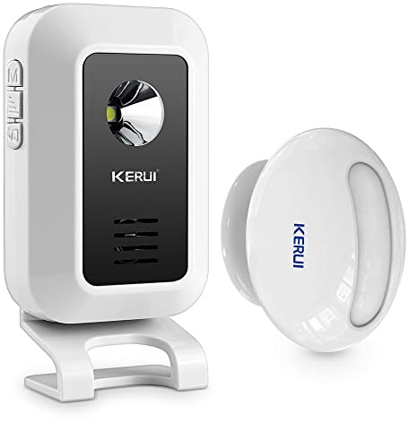 KERUI Welcome PIR Motion Sensor Split Alert Alarm System Auto Doorbell Receiver and Transmitter Home Office Security Protection for Front Doors Entry Garages Pathways Stockrooms and Warehouses