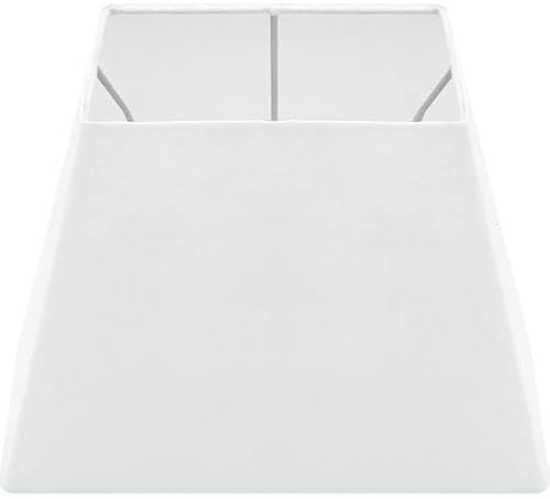 Wogati® Premium Lampenschirm E14/E27 Baumwolle | Verschiedene Größen & Farben | Weiß Trapez/Größe: L | Für Stehlampe, Hängelampe & Tischlampe