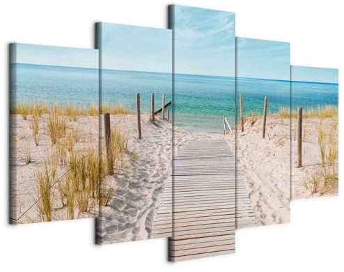 B&D XXL - Akustikbild 225x112 cm Bilder mit Akustikschaumstoff Hochleistungsschallabsorber Schallschutz Leinwandbild XXL 5 tlg Wandbild c-B-0051-b-n