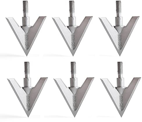 SHARROW Bogenschießen Pfeilspitzen Jagd Jagdspitzen 100 Grains Broadheads 3 Feste Klingen für Armbrust Carbonpfeile Pfeil und Bogen (S2)