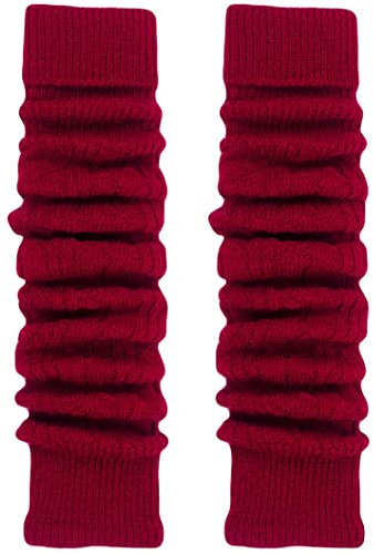 TODO Warme Stulpen Damen mit Wolle OVER KNEE - Weich, Flexibel, Lang. Beinwärmen für Winter Wolle Stulpen Damen (Rotwein)