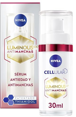 NIVEA Cellular Luminous630 - Sérum Antimanchas y Antiedad 2-en-1 - Sérum Facial Rellenador de Arrugas - Booster de Colágeno - Antiarrugas - Ácido Hialurónico y Thiamidol - Todo Tipo de Piel - 30 ml