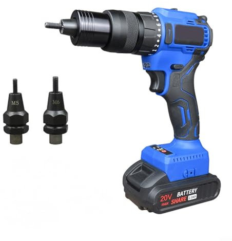 SPORTARC Herramienta de tuerca remachadora inalámbrica, máquina de remachado eléctrica automática con batería, batería de litio portátil, extractor de uñas automático sin escobillas (-EU), 1401775749
