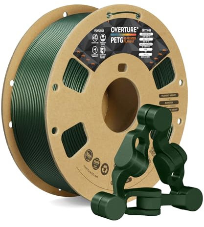 OVERTURE PETG Filament Aufgerüstet 1,75 mm, 1kg (2,2 lbs) Spule, 3D-Druck-Filament, Maßgenauigkeit +/- 0.02 mm (Armeegrün)