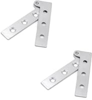 2 Sets 360 Degree Rotatable Pivot Hinge Stainless Steel Hidden Door Pivot Hinge Concealed Rotating Door Hinge for Door Window Cabinet (65 x 22 mm)