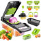 16 in1 Taglia Affetta Verdure Manuale Kit, Multifunzione Taglia Verdure Cubetti, Tritatutto Grattugia da Cucina, Taglia Verdure con 7 Lame in Inox, per Tagliare, Affettare Verdure, Grattugiare