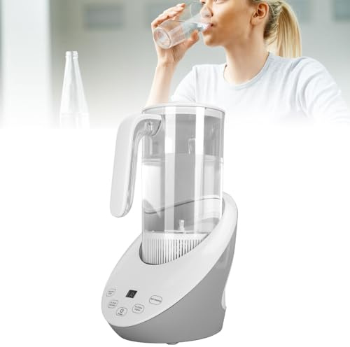 Qcwwy Máquina Ionizadora de Agua de Hidrógeno, Máquina de Agua de Hidrógeno de 15 W con Pantalla LED, bajo Consumo de Energía, Botella Ionizadora de Agua de Hidrógeno, Ionizador de