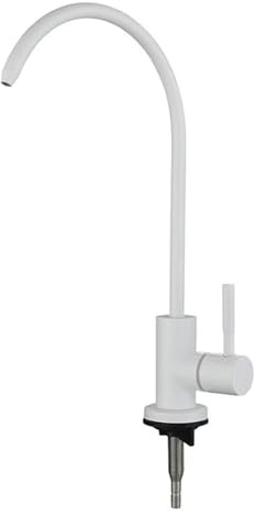 YWJFSA Grifo Cocina Osmosis, Grifo de Cuello de Cisne Grifos Cocina Fregadero, Acero Inoxidable 1/4,Blanco