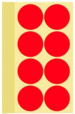 240 Stück Klebepunkte Aufkleber 50 mm Runde Punktaufkleber Farbkodierun Etiketten selbstklebende Markierungspunkte zum Beschriften und Basteln Red Stickers Round Color Coding Labels (Rot 5 cm)