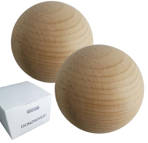 DONZWIYES Wooden Hockey Balls for Stickhandling and Training (2 2-Pack)