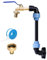 IBC Robinet à col de cygne 3/4 , adaptateur IBC avec col de cygne en laiton, adaptateur de réservoir, robinet d'écoulement, robinet d'arrêt S60 x 6, pour tonneau de pluie de 1000 l, réservoir d'eau