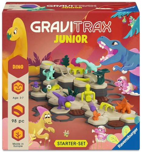 Ravensburger GraviTrax Junior Starter Set - Dino Marble Run, STEM and Construction for Toy Children Age 3 Years and Up 1+ Players