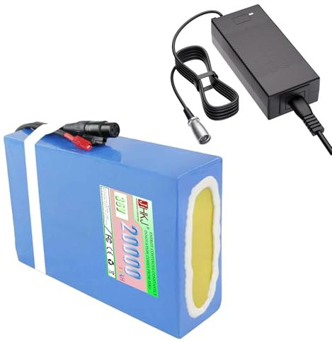 JHKJ Batteria agli ioni di litio 36V 20Ah Batteria al litio 36V Batteria ricaricabile 36V Batteria agli ioni di litio per kit motore 250W 500W 750W con caricabatterie e BMS