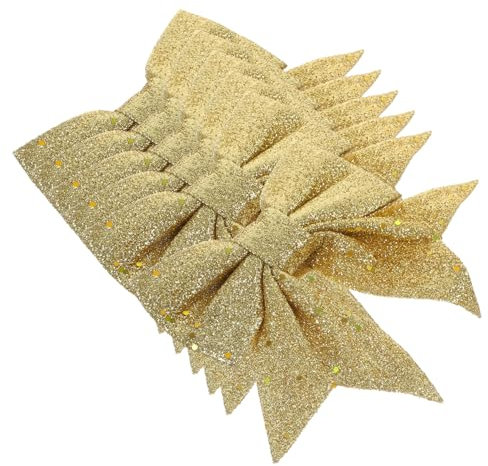 SOLUSTRE 6stücke Teiliges Goldene Weihnachts-Bow-Knot Dekorationen Für Weihnachtsbaum Festliche Ornamente Für Zuhause Büro Und Cafés Als