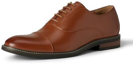 Amazon Essentials Men's Cap Toe Oxford Dress Shoes, Tan, 8.5