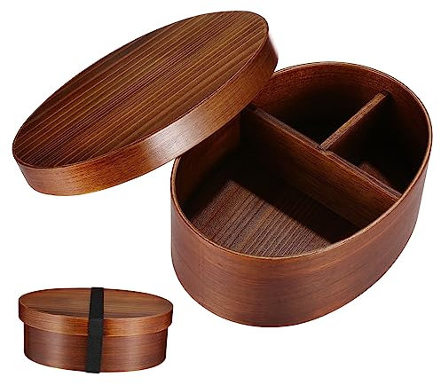 Kichvoe Fiambrera Japonesa De Madera Ecológica Diseño Bento Resistente Para Sushi y Almuerzos