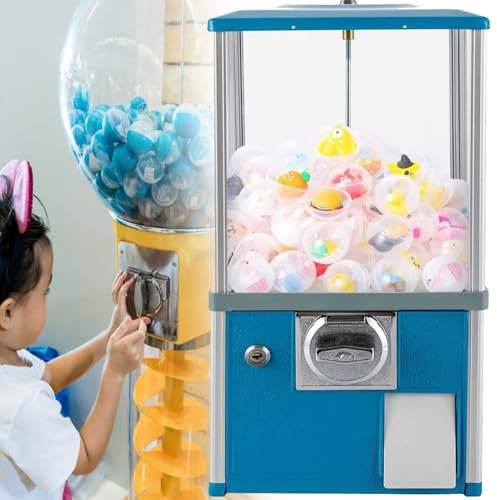 MáQuina Expendedora de CáPsulas, Con Cerraduras para Juguetes en CáPsulas de 4,5 A 5,5 Cm de DiáMetro, Dispensador de Bolas Hinchables, para Tiendas de Juegos y Tiendas Minoristas,Blue
