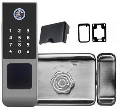 Serratura intelligente Tuya impermeabile Wi-Fi con doppia impronta digitale, serratura for cancello esterno, password digitale, app remota, serratura elettronica for la casa(Single ttlock)