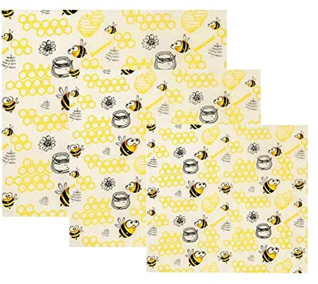 Envoltura de cera de abeja para alimentos, lavable, reutilizable, almacenamiento de alimentos para sándwich, pan, frutas, verduras, S/M/L, 3 tamaños