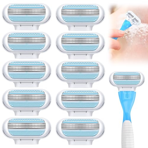 Venus Smooth Ersatzklingen Damenrasierer, 10er-Pack, Venus rasierklingen damen,3 Von Schutzkissen Umgebene Klingen, Die Sich Der Körperkontur Anpassen,Kompatibel Rasierklingen venus damen