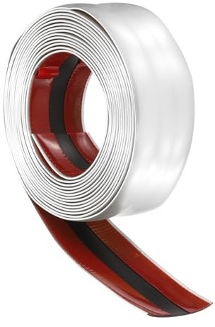 sourcing map 50mm x 5m Wall Trim Peel and Stick Molding Trim Frame, Flexible PVC Self Adhesive DIY Accent Strip for Wall, Ceiling, Floor, Cabinet, Tile, Edge, Borders, Mirror, Matte White