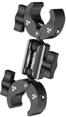 ZEPFJHE Abrazadera de doble cabeza para palo selfie para cámaras de acción en motocicletas o bicicletas con montaje en ángulo ajustable de fácil instalación