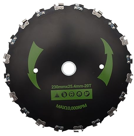 Harewtwy Hoja CortacéSped Dientes Cadena 9 Pulgadas,Desbrozadora Motosierra 20 Dientes,Desbrozadora Hierba Resistente para Recortadora EléCtrica Gas para JardíN (B)