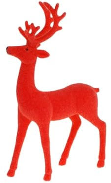 MACOSA WV5331 - Figura decorativa de reno de pie (29 cm), color rojo