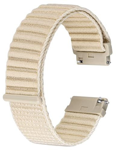 BISONSTRAP Nylon klockarmband för män och kvinnor, krok och ögla nylonband, snabb frigöring, justerbart ersättningsarmband, 16 mm 18 mm 20 mm 22 mm 24 mm, Starlight, 20mm, Gummi