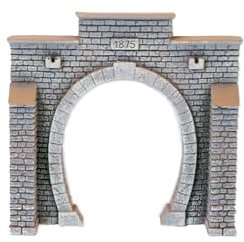 NOCH® vorkoloriertes 1-gleisiges Profi Plus Tunnel-Portal in H0: 13,5 x 12,5 cm