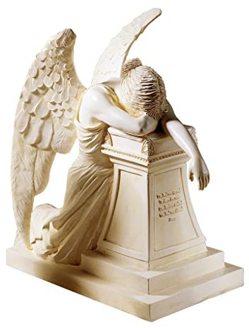 Design Toscano Angel of Grief Monument Religious Figurine Statue, Desktop, 19 cm, Polyresin, Antique Stone