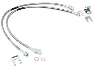 Rough Country Front Stainless Brake Lines for 87-06 Jeep TJ/YJ/XJ | 4-6 - 89702