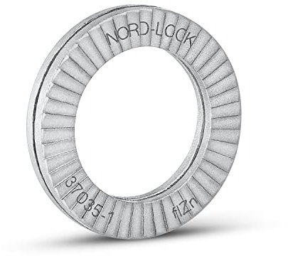 Rondelle di sicurezza a cuneo Nord-Lock in acciaio, NL4 | 20 pezzi in acciaio | Dimensioni 4,4 mm x 7,6 mm x 1,8 mm