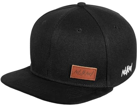 Nebelkind Snapback-Cap-Herren Damen Classy Suede Schwarz, Einheitsgröße OneSize, Größenverstellbar, Unisex, hochwertige Basecap trendig, Streetwear Style, Baseball-Kappe mit geradem Schirm, Retro