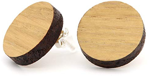 NaturSchatulle Holzschmuck Holzohrringe Echtholz Ohrstecker Holz 925 Sterling Silber Holz Ohrringe Damen natürlicher Ohrschmuck