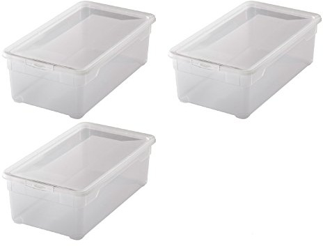 Rotho Clear Box Aufbewahrungsbox mit Deckel 3 x 5 L stapelbar transparent | Aufbewahrungsboxen im 3er-Set, transparent, stapelbar, je 5 L, Kunststoff, mit passenden Deckeln für die Aufbewahrung