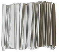 Verschlussclips - Beutelverschlüsse - Tütenverschlüsse, WEISS (100 Stück, 150 x 8 mm)