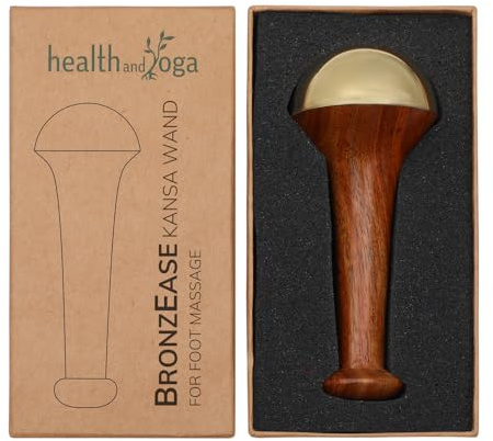 HealthandYoga Kansa Gesicht- und Fuß-Massagegerät, Ayurveda-Vorteile dank Bronze, Wiederherstellung durch Entschlackung