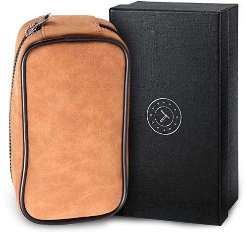 Leather Razor Travel Case - Safety Razor Case, Straight Razor Case, Disposable Razor Case, Elegant Travel Razor Case For Your Razor + Brush + Soap Puck, Keeps Razor & Brush Clean, Travel In Style